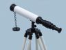 Standing Oil-Rubbed Bronze with White Leather and White Stand Harbor Master Telescope 30 - 7