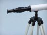 Standing Oil-Rubbed Bronze with White Leather and White Stand Harbor Master Telescope 30 - 5