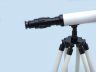 Standing Oil-Rubbed Bronze with White Leather and White Stand Harbor Master Telescope 30 - 4