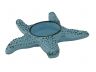 Dark Blue Whitewashed Cast Iron Starfish Decorative Tealight Holder 4.5 - 1