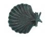 Seaworn Blue Cast Iron Shell With Starfish Decorative Bowl 6 - 1
