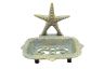Antique Seaworn Bronze Cast Iron Starfish Soap Dish 6 - 3