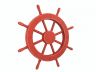 Rustic Red Decorative Ship Wheel 18 - 2
