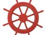 Rustic Red Decorative Ship Wheel 18 - 4