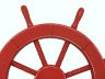 Rustic Red Decorative Ship Wheel 18 - 3