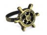 Antique Gold Cast Iron Ship Wheel Napkin Ring 2 - set of 2 - 2