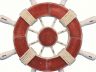Rustic Red and White Decorative Ship Wheel 9 - 4