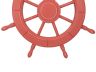 Rustic Red Wood Finish Decorative Ship Wheel 24 - 1