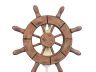 Rustic Wood Finish Decorative Ship Wheel with Hook 8 - 4
