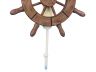 Rustic Wood Finish Decorative Ship Wheel with Hook 8 - 3
