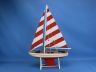 Wooden It Floats 21 - Rustic Red Striped Floating Sailboat Model - 5