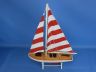 Wooden It Floats 21 - Rustic Red Striped Floating Sailboat Model - 4
