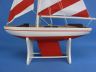 Wooden It Floats 21 - Rustic Red Striped Floating Sailboat Model - 3