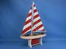 Wooden It Floats 21 - Rustic Red Striped Floating Sailboat Model - 2