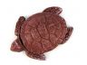 Red Whitewashed Cast Iron Decorative Turtle Paperweight 4 - 2