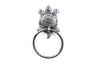 Rustic Silver Cast Iron Turtle Bathroom Set of 3 - Large Bath Towel Holder and Towel Ring and Toilet Paper Holder - 2