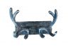 Rustic Silver Cast Iron Antler Double Hook 8 - 3