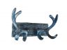 Rustic Silver Cast Iron Antler Double Hook 8 - 1