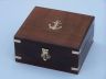 Antique Copper Round Sundial Compass with Rosewood Box 6 - 8