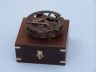Antique Copper Round Sundial Compass with Rosewood Box 6 - 6
