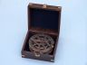 Antique Copper Round Sundial Compass with Rosewood Box 6 - 7