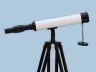 Floor Standing Oil-Rubbed Bronze-White Leather With Black Stand Harbor Master Telescope 50 - 8