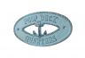 Rustic Light Blue Cast Iron Poop Deck Quarters with Anchor Sign 8 - 3