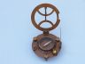 Antique Brass Round Sundial Compass with Rosewood Box 6 - 6