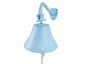 Rustic Light Blue Whitewashed Cast Iron Hanging Ships Bell 6 - 1