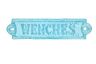 Rustic Light Blue Whitewashed Cast Iron Wenches Sign 6 - 2
