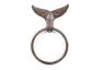 Cast Iron Whale Tail Bathroom Set of 3 - Large Bath Towel Holder and Towel Ring and Toilet Paper Holder - 2