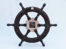 Deluxe Class Wood and Chrome Pirate Ship Wheel Clock 18 - 7