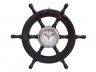 Deluxe Class Wood and Chrome Pirate Ship Wheel Clock 18 - 9