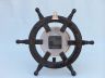 Deluxe Class Wood and Chrome Pirate Ship Wheel Clock 12 - 6