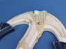 Wooden Rustic Blue-White Anchor w- Hook Rope and Shells 13 - 9