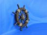 Rustic Wood Finish Decorative Ship Wheel with Seagull and Lifering 18 - 5