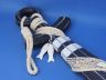 Wooden Rustic Blue Decorative Anchor w- Hook Rope and Shells 24 - 3