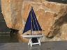 Wooden It Floats 12 - Blue Floating Sailboat Model with Blue Sails - 4