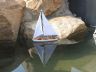 Wooden It Floats 12 - Blue Floating Sailboat Model  - 2