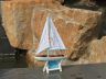 Wooden Decorative Sailboat 12 - Light Blue Sailboat Model - 8