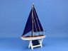 Wooden It Floats 12 - Blue Floating Sailboat Model with Blue Sails - 11