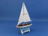 Wooden It Floats 12 - Light Blue Floating Sailboat Model - 6