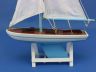 Wooden It Floats 12 - Light Blue Floating Sailboat Model - 10