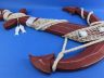 Wooden Rustic Decorative Red Anchor w- Hook Rope and Shells 24 - 5