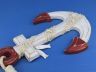 Wooden Rustic Red-White Decorative Anchor w- Hook Rope and Shells 13 - 1