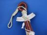 Wooden Rustic Red-White Decorative Anchor w- Hook Rope and Shells 24 - 2