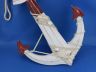 Wooden Rustic Red-White Decorative Anchor w- Hook Rope and Shells 24 - 8