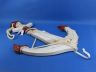 Wooden Rustic Red-White Decorative Anchor w- Hook Rope and Shells 24 - 7