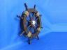 Rustic Wood Finish Decorative Ship Wheel with Palm Tree 18 - 6