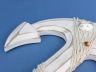 Wooden Rustic Whitewashed Anchor w- Hook Rope and Shells 13 - 11